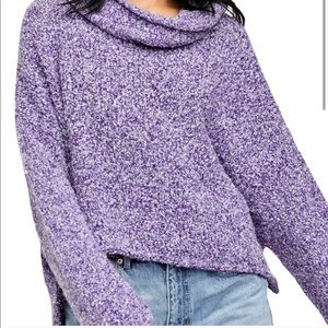 NEW Free people BFF cowl neck oversized cozy with tags purple